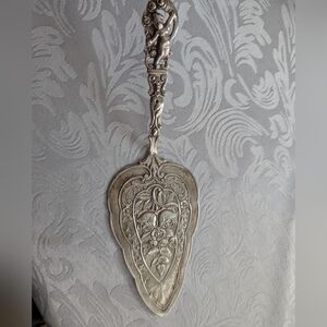 Antique Vintage  Victorian 1800s Cake Server Ornate Gorgeous 800 Silver